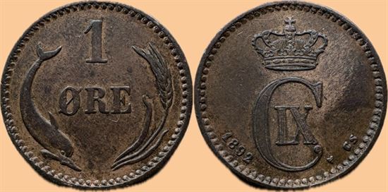 1 øre 1892 i kv. 1+ - 01
