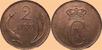 2 øre 1875 i kv. 0 - flot lysebrun farve