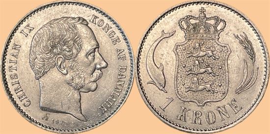 1 kr. 1875 i kv. 0