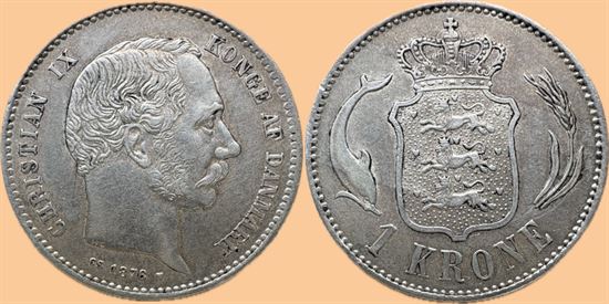 1 kr. 1876 i kv. 1+