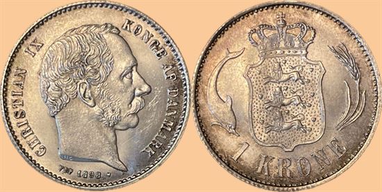 1 kr. 1898 i kv. 0 med medaljeprægskarakter