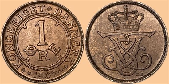 1 øre 1907 i kv. 0