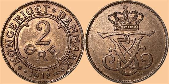 2 øre 1912 i kv. 0