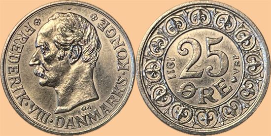25 øre 1911 i kv. 0