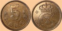 5 øre 1923 i kv.  0 - flot velpræget eksemplar