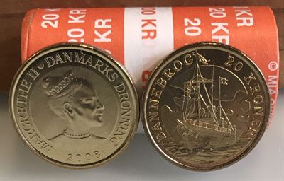 SKIBE: 20 kr. 2008 - Dannebrog i kv. 0