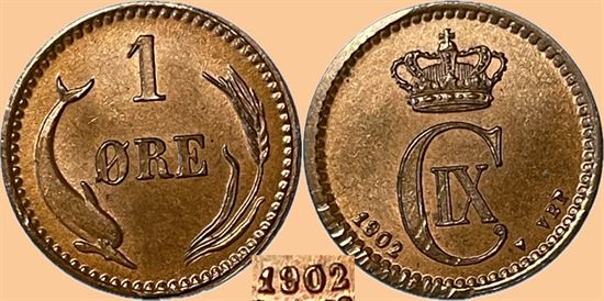 1 øre 1902 i kv. 0 - variant 1802 på 1902