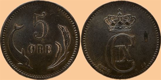 5 øre 1874 i kv. 1+ - 01