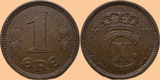 1 øre 1915 i kv. 01- meget velpræget eksemplar