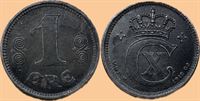 1 øre 1918 i kv. 01 - sjældent flot præget i kronen og med pænt velbevaret zinklag
