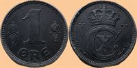1 øre 1919 jern i kv. (0) - har det sædvanlige fladpræg i kronen - flot zinklag