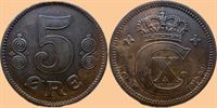 5 øre 1919 bronze i kv. (01) - farveforskelle i blanketten