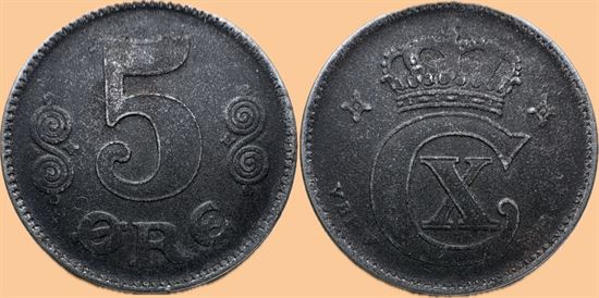 5 øre 1918 i kv. 1+