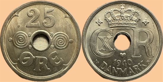 25 øre 1940 i kv. 0