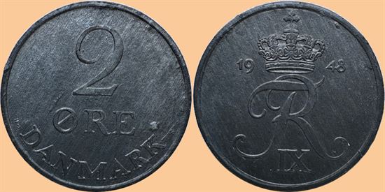 2 øre 1948 i kv. 0
