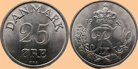 25 øre 1953 i kv. 0
