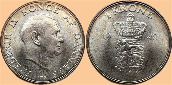 1 kr. 1948 i kv. S - pragteksemplar