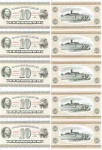 Seddel: 10 kr. 1966 K0663A i kv. 01 - 0 5 stk. fortløbende nr.