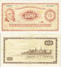 Seddel: 100 kr. 1961 A3610J i kv. 1 - 1+ erstatningsseddel