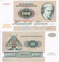 Seddel: 100 kr. 1972 A2722E i kv. 01