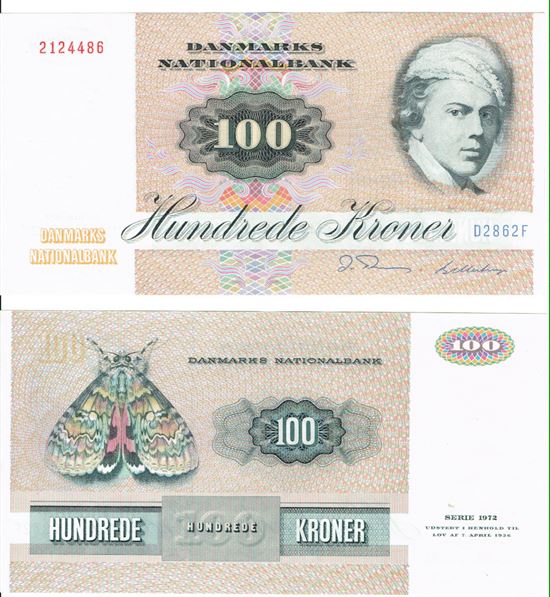 Seddel: 100 kr. 1986 D2862F i kv. 01 - 0