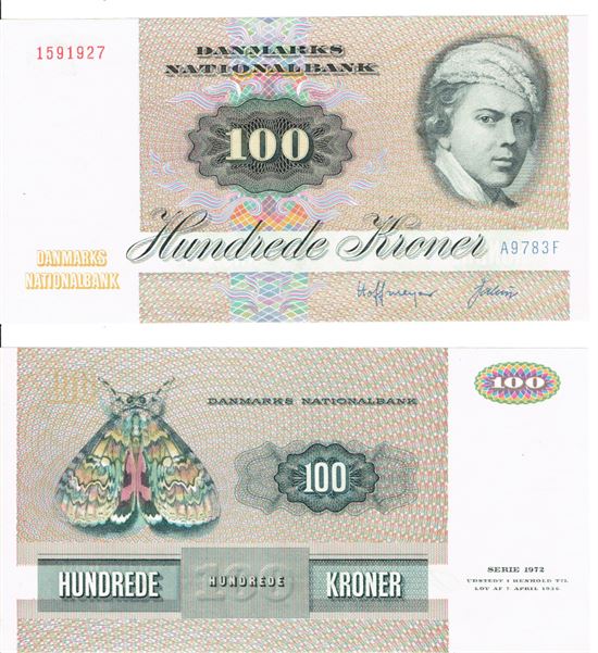 Seddel: 100 kr. 1978 A9783F i kv. 01 - 0