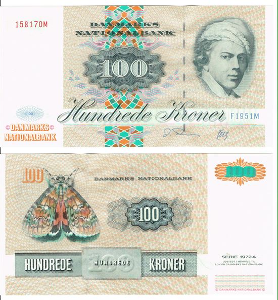 Seddel: 100 kr. 1995 F1951M i kv. 0