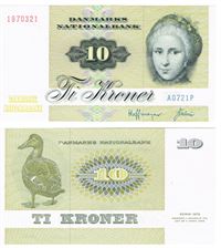 Seddel: 10 kr. 1972 A0721P i kv. 0