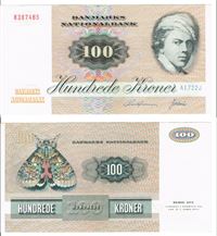 Seddel: 100 kr. 1972 A1722J i kv. 1+ - 01