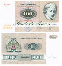 Seddel: 100 kr. 1987 D4872J i kv. 01 - 0