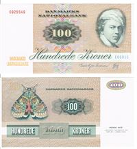 Seddel: 100 kr. 1990 E0901G i kv. 0