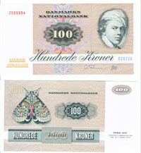 Seddel: 100 kr. 1987 D3872B i kv. 0