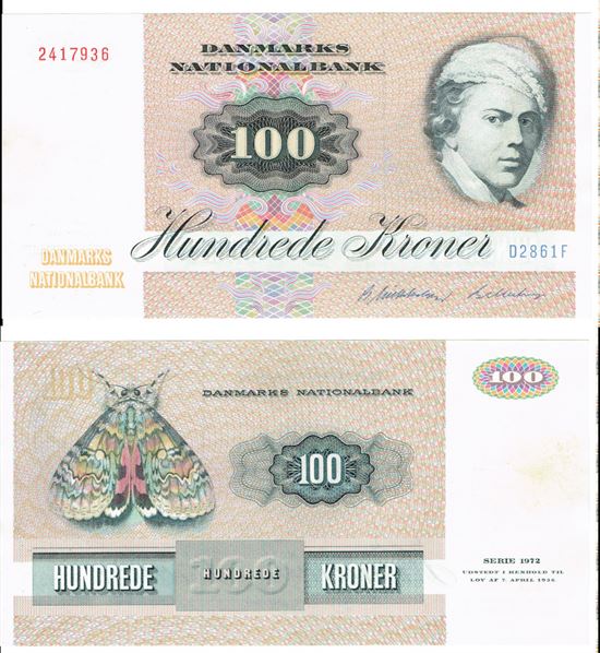 Seddel: 100 kr. 1986 D2861F i kv. 01