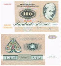 Seddel: 100 kr. 1993 E3932F i kv. 01 - 0