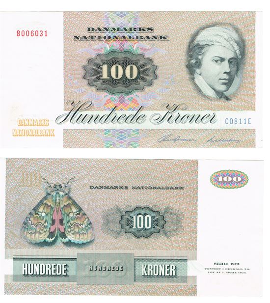 Seddel: 100 kr. 1981 C0811E i kv. 01