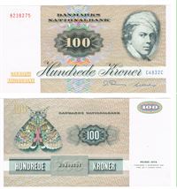 Seddel: 100 kr. 1983 C4832C i kv. 01