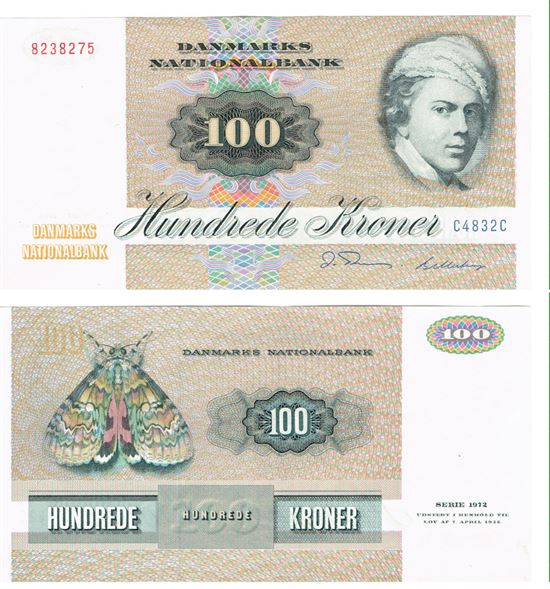 Seddel: 100 kr. 1983 C4832C i kv. 01