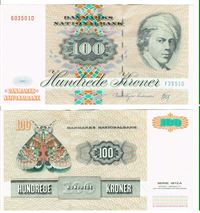 Seddel: 100 kr. 1995 F2951D i kv. 0