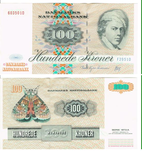 Seddel: 100 kr. 1995 F2951D i kv. 0