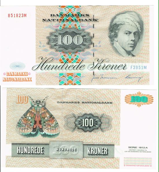 Seddel: 100 kr. 1995 F3951M i kv. 0