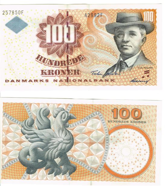 Seddel: 100 kr. 1999 A2992F i kv. 0