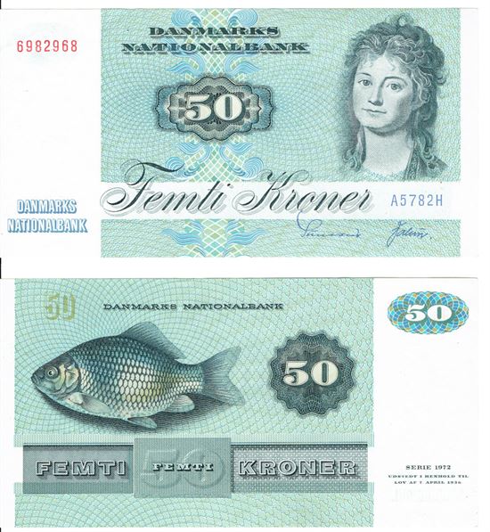 Seddel: 50 kr. 1978 A5782H i kv. 01 - 0