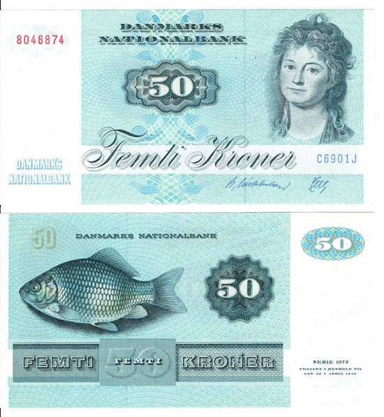 Seddel: 50 kr. 1990 C6901J i kv. 0