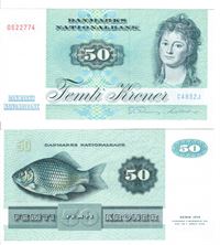 Seddel: 50 kr. 1985 C4852J i kv. 01 - 0