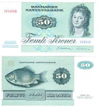 Seddel: 50 kr. 1985 C4851H i kv. 01 - 0