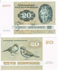 Seddel: 20 kr. 1979 A2791A i kv. 01 - 0