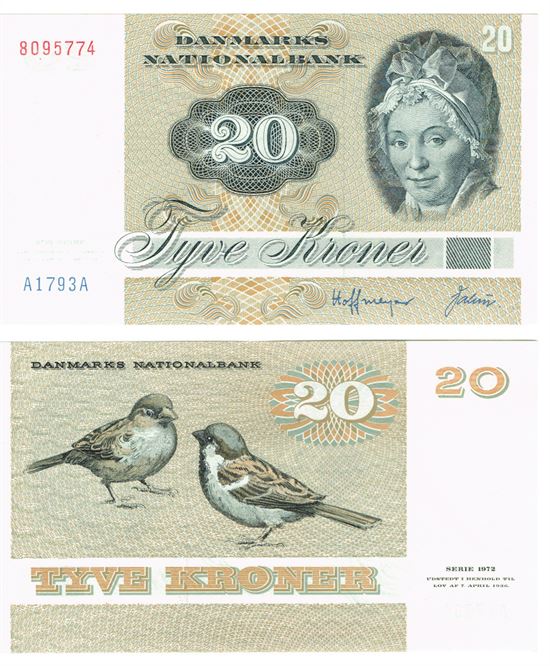 Seddel: 20 kr. 1979 A1793A i kv. 01 - 0