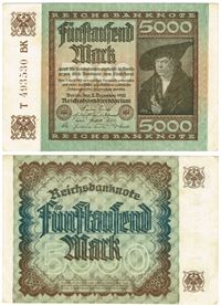 Seddel: Tyskland 5000 mark 1922 i kv. 1++