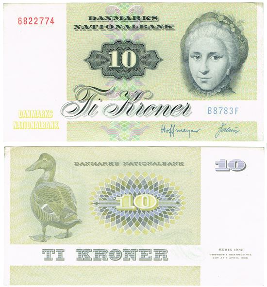 Seddel: 10 kr. 1978 B8783F i kv. 01 - 0