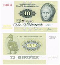 Seddel: 10 kr. 1975 A7752F i kv. 0